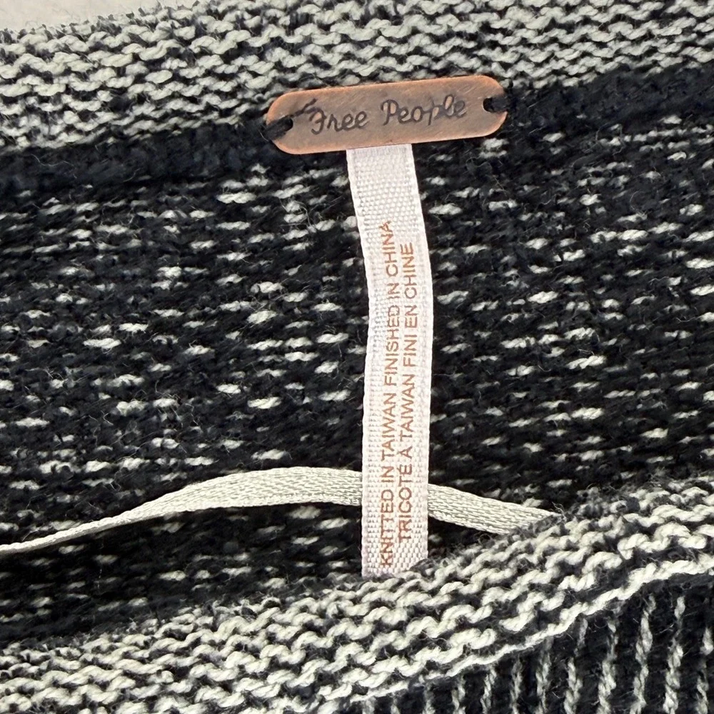 Free People Onyx Combo Ribbed Knit‎ Long Sleeve Tunic Sweater XS MSRP $168